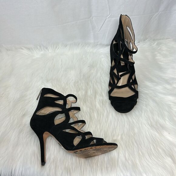 Michael Kors Casey Suede Back Zip Cage Heels Sz 40/US 10 - Picture 2 of 8